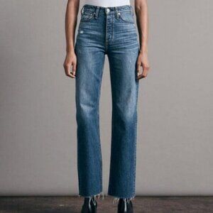 Rag & Bone Women’s Alex High Rise Straight Jean Ash Color Size 28